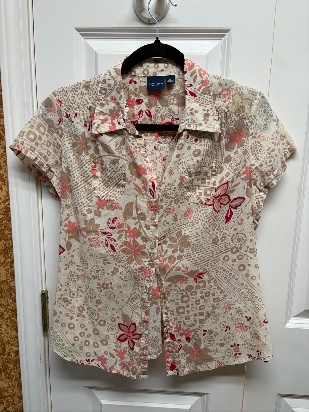 Printed Y2K Sonoma Button Down Blouse